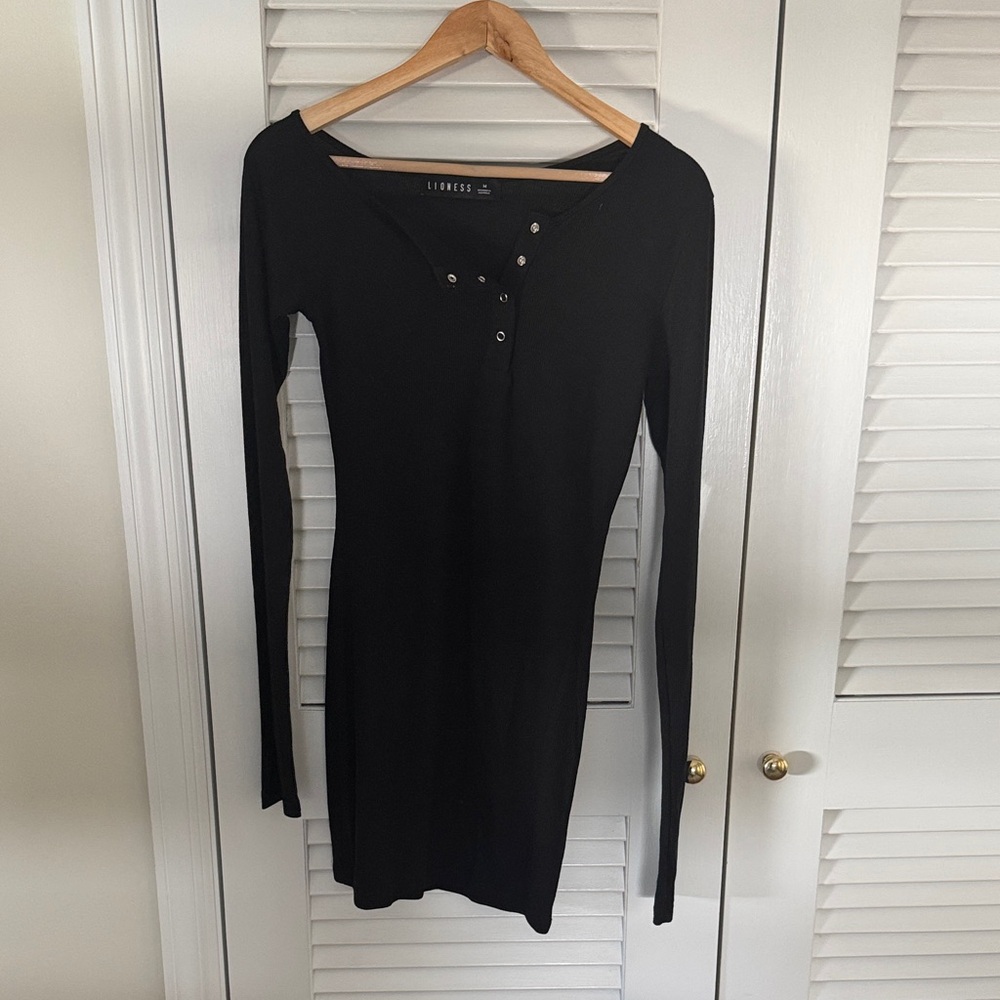 Lioness Black Long Sleeve Short Dress